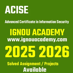 IGNOU ACISE असाइनमेंट 2026