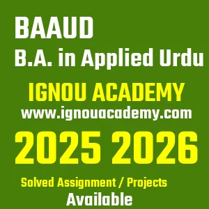 IGNOU BAAUD असाइनमेंट 2026