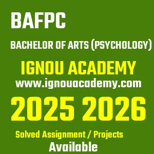IGNOU BAFPC असाइनमेंट 2026