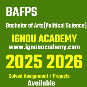 IGNOU BAFPS असाइनमेंट 2026