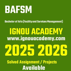 IGNOU BAFSM असाइनमेंट 2026