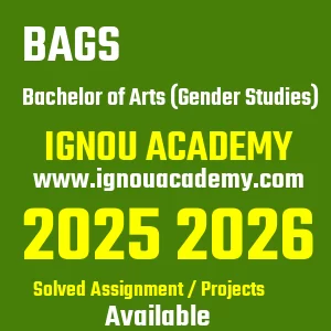 IGNOU BAGS असाइनमेंट 2026