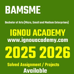 IGNOU BAMSME असाइनमेंट 2026