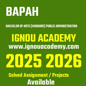 IGNOU BAPAH असाइनमेंट 2026