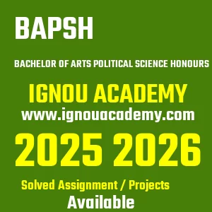 IGNOU BAPSH असाइनमेंट 2026