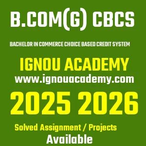 IGNOU B.Com(G) CBCS असाइनमेंट 2026