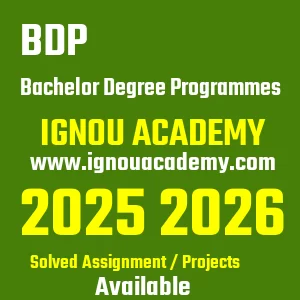 IGNOU BDP असाइनमेंट 2026