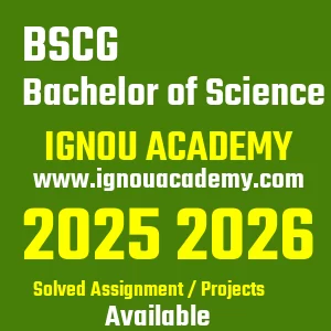 IGNOU BSCG असाइनमेंट 2026