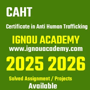 IGNOU CAHT असाइनमेंट 2026