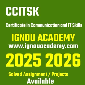 IGNOU CCITSK असाइनमेंट 2026