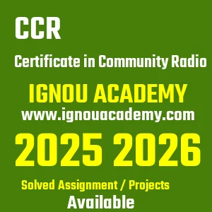IGNOU CCR असाइनमेंट 2026