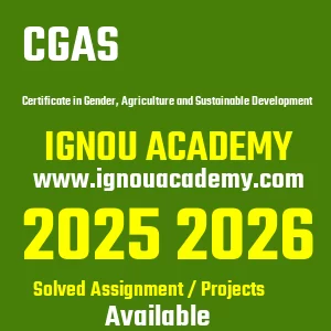 IGNOU CGAS असाइनमेंट 2026