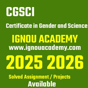 IGNOU CGSCI असाइनमेंट 2026