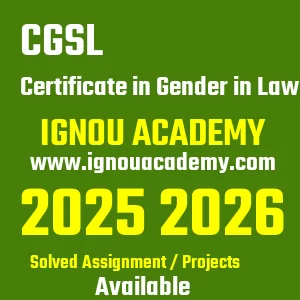 IGNOU CGSL असाइनमेंट 2026