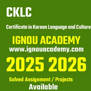 IGNOU CKLC असाइनमेंट 2026