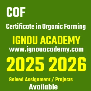 IGNOU COF असाइनमेंट 2026