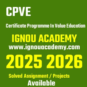 IGNOU CPVE असाइनमेंट 2026