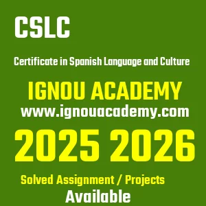 IGNOU CSLC असाइनमेंट 2026
