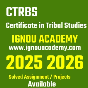 IGNOU CTRBS असाइनमेंट 2026