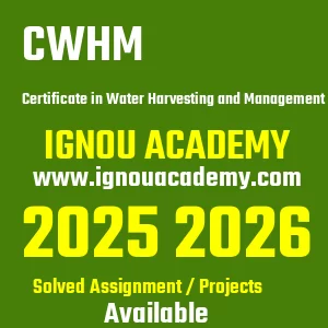 IGNOU CWHM असाइनमेंट 2026