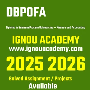 IGNOU DBPOFA असाइनमेंट 2026