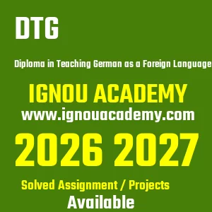 IGNOU DTG असाइनमेंट 2026