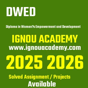 IGNOU DWED असाइनमेंट 2026