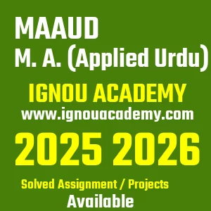 IGNOU MAAUD असाइनमेंट 2026
