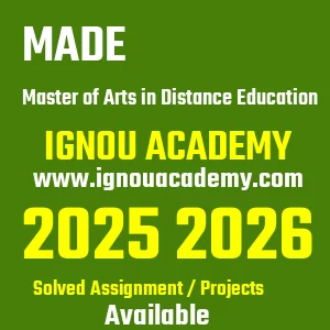 IGNOU MADE असाइनमेंट 2026