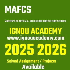IGNOU MAFCS असाइनमेंट 2026