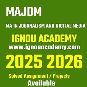 IGNOU MAJDM असाइनमेंट 2026