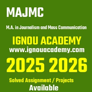 IGNOU MAJMC असाइनमेंट 2026
