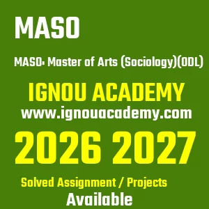 IGNOU MASO असाइनमेंट 2026