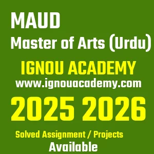 IGNOU MAUD असाइनमेंट 2026