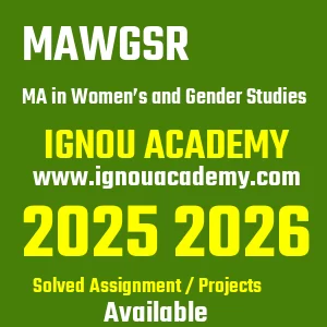 IGNOU MAWGSR असाइनमेंट 2026