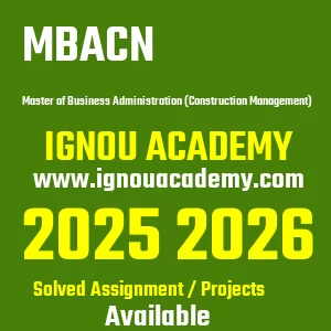 IGNOU MBACN असाइनमेंट 2026