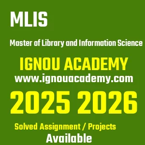 IGNOU MLIS असाइनमेंट 2026