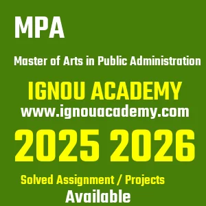 IGNOU MPA असाइनमेंट 2026