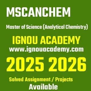 IGNOU MSCANCHEM असाइनमेंट 2026