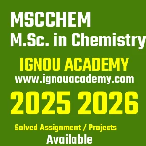 IGNOU MSCCHEM असाइनमेंट 2026