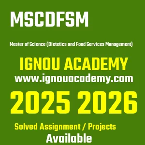 IGNOU MSCDFSM असाइनमेंट 2026
