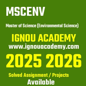 IGNOU MSCENV असाइनमेंट 2026