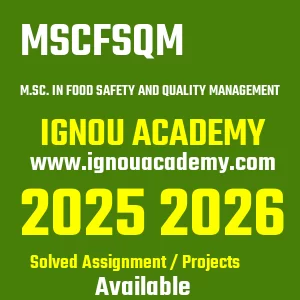 IGNOU MSCFSQM असाइनमेंट 2026