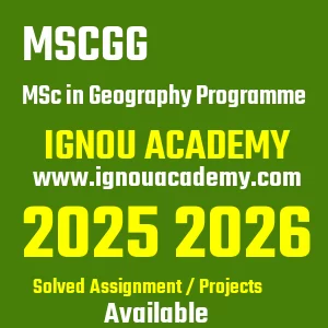 IGNOU MSCGG असाइनमेंट 2026