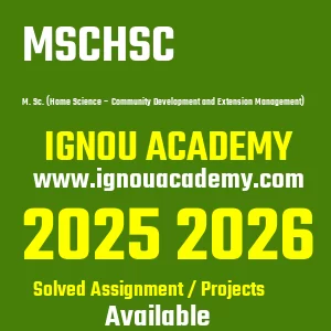 IGNOU MSCHSC असाइनमेंट 2026