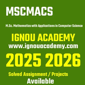 IGNOU MSCMACS असाइनमेंट 2026