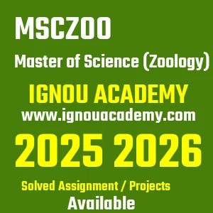 IGNOU MSCZOO असाइनमेंट 2026