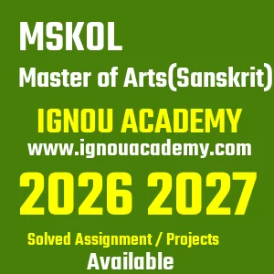 IGNOU MSKOL असाइनमेंट 2026