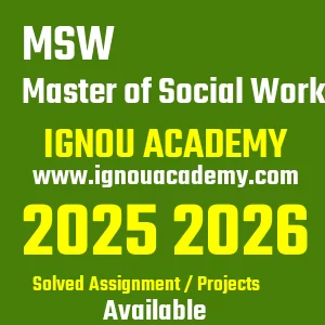 IGNOU MSW असाइनमेंट 2026