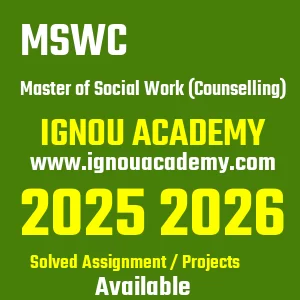 IGNOU MSWC असाइनमेंट 2026